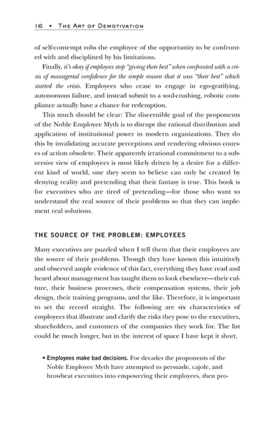 The Art of Demotivation - MBA Edition