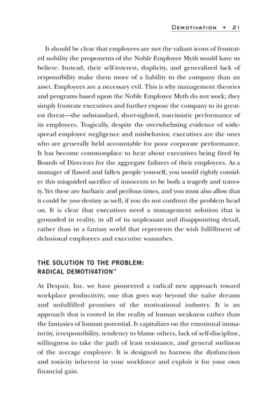 The Art of Demotivation - MBA Edition